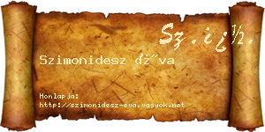 Szimonidesz Éva névjegykártya