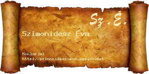 Szimonidesz Éva névjegykártya