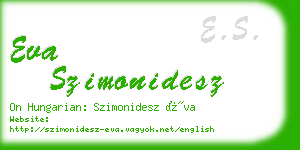 eva szimonidesz business card